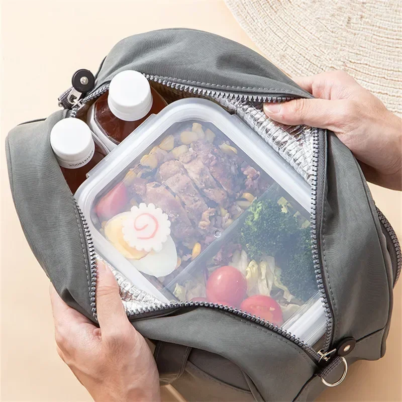 Le donne addensano la borsa termica per il pranzo per il lavoro di viaggio scolastico Picnic ad alta capacità Bento Insulated Cooler Food Case