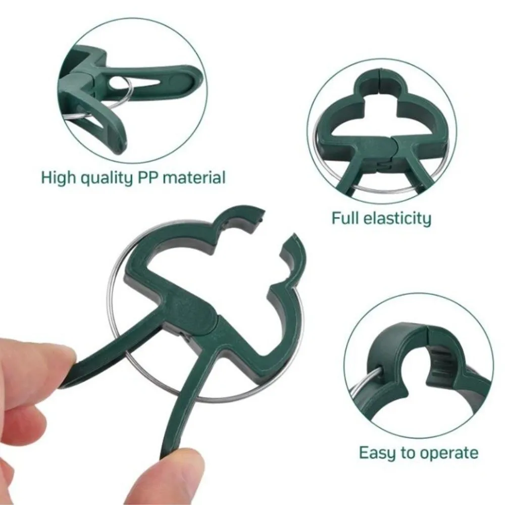 20PCS Plastic Plant Support Clips Spring Loaded Gentle Grip Garden Fixing Clips One Hand Use Easy to Open Plant Securing Clamps