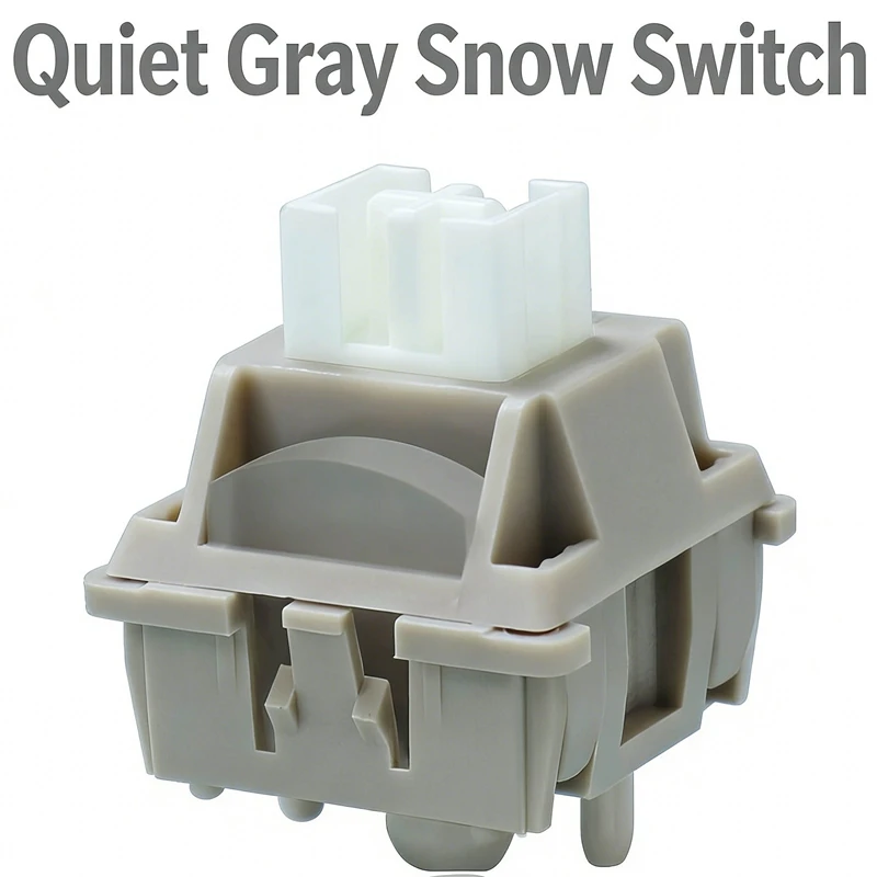 OUTEMU FL CMMK Interruptor Linear Silencioso Cinza Neve 5PIN POM RGB com Iluminação Aprimorada para Teclado Mecânico Personalizado