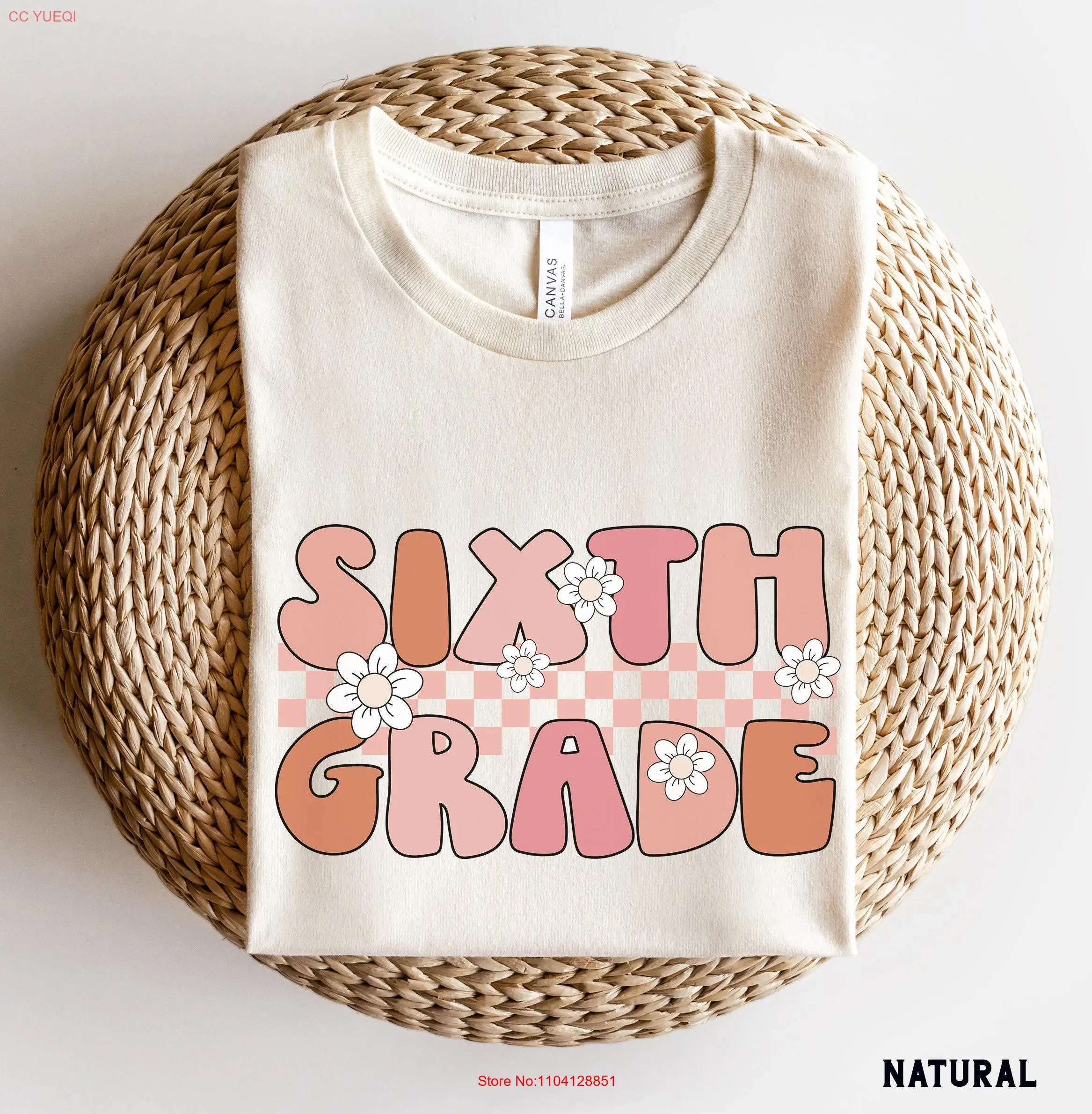 

Retro Sixth Grade T Shirt 6th Teacher Team Back to School Kids First Day of long or short sleeves