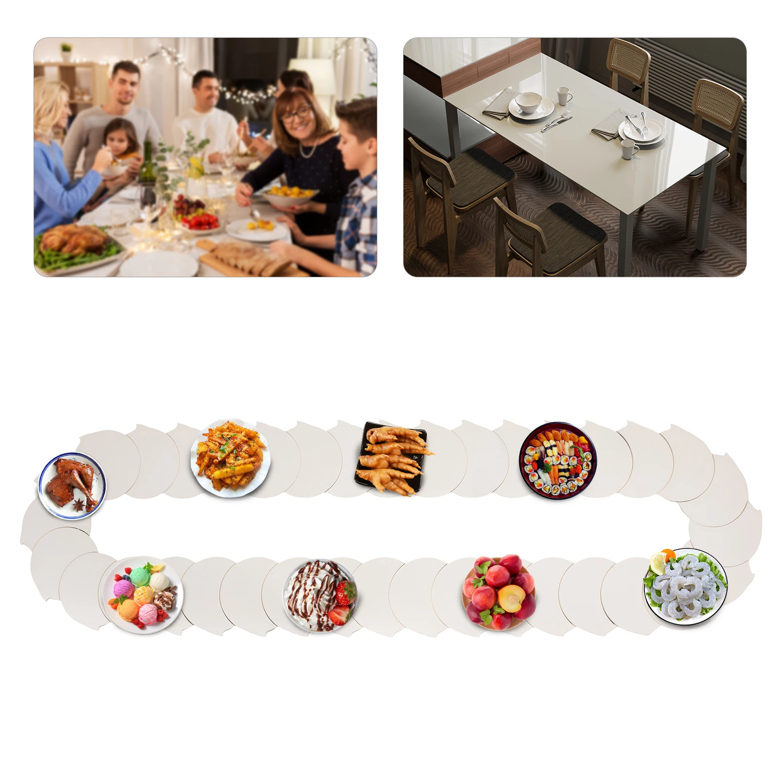 

360 ° Manually Adjustable Dining Table Rotating Food Turntable 1.8 Meters for Dining Tables, Banquets, Restaurants, Weddings