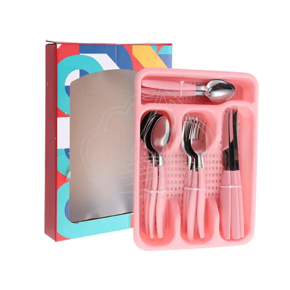 South American Style Stainless Steel Cutlery Set Curved Flat Tail Inclined Handle Fork Spoon Utensils