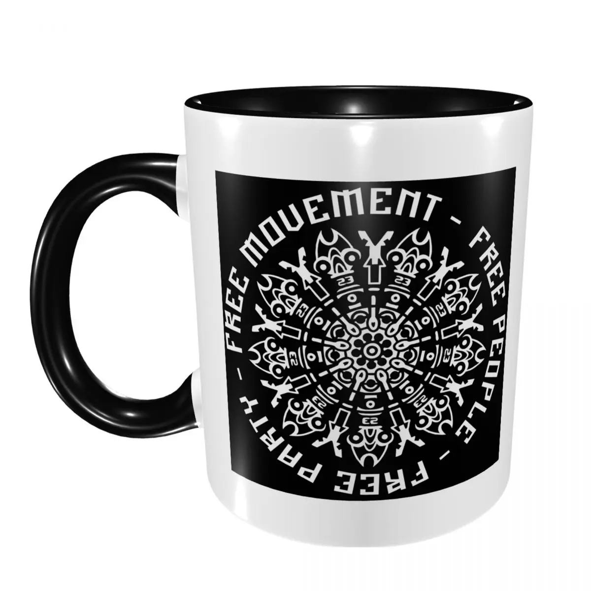 23FT010 - Tekno 23 Free Movement Free People Free Party Mug Ceramic Coffee Cups Tea Mugs Milk Cup Drinkware Gift for Friends