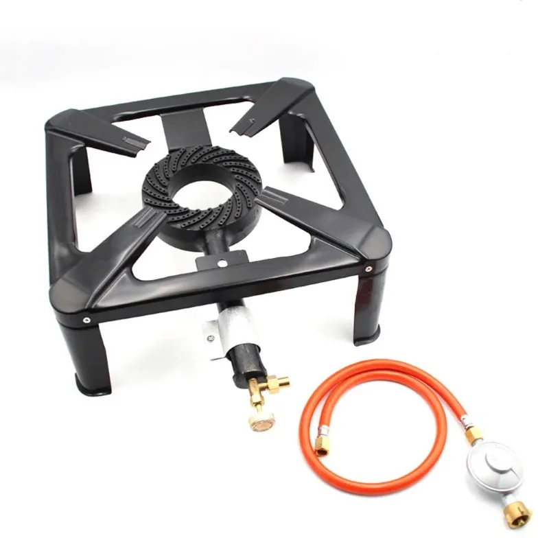 Single Propane Outdoor Burner Cast Iron Stove LPG Gas Cooker for Outdoor Camping BBQ Barbecue Family Portable Ultra Light