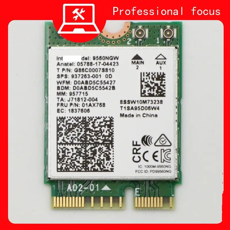 01AX768 5W10V25772 for Lenovo Wireless Card Bluetooth Module, 9560 NV M2 Dual-band 802.11AC 2.4g/5ghz 1.73 GBPS wifi Card BT