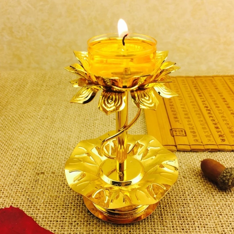 Exquisites Portacandele con foglie fiori da 4 pollici per centrotavola con ambientazione spirituale 203C
