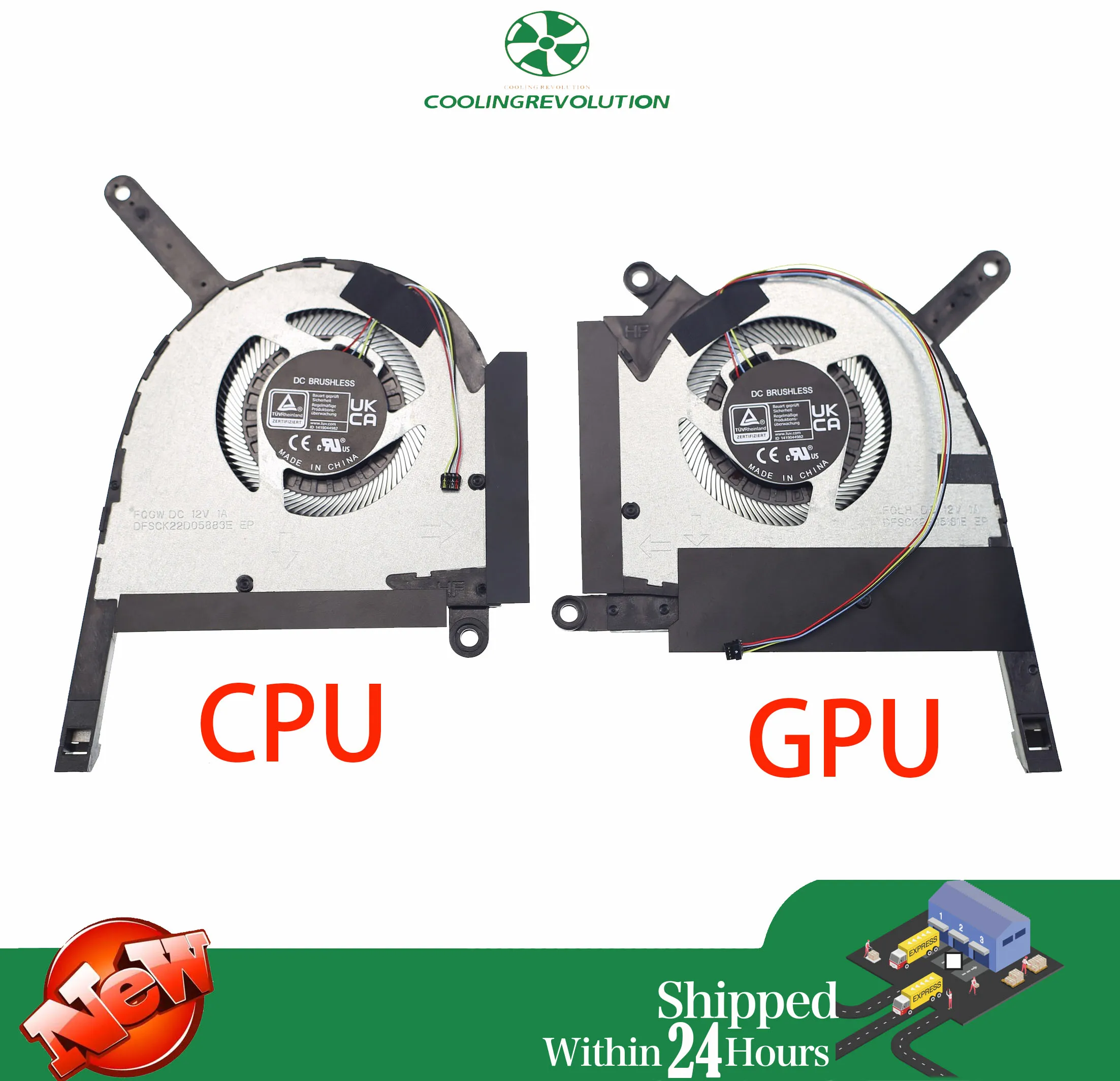 Laptop CPU GPU Cooling Fan 13NR09F0T01011 13NR09F0T02011 DC12V 1A 4Pin For Asus 2022 TUF A15 FA507RM RTX3060