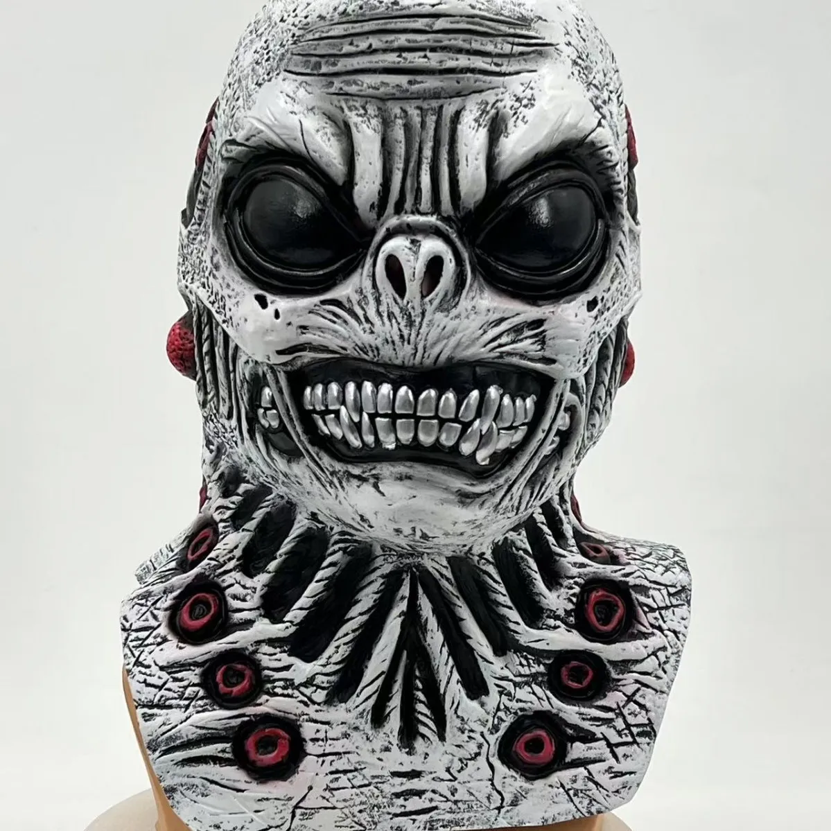 Halloween Alien-Maske für ET Alien Cosplay Halloween-Party Gruselige Vollgesichtsmaske Cosplay-Kostüm-Requisiten für Erwachsene – Detail 4