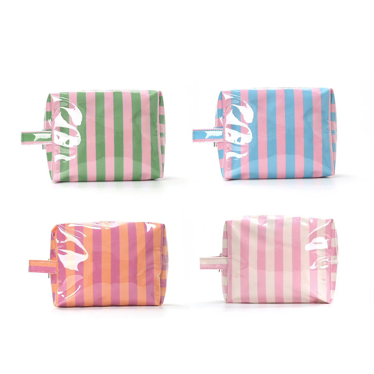 FH Lightweight Makeup Bag Outdoor Travel Portable Storage Bag Striped Storage Bag High Aesthetic Value Large Capacity