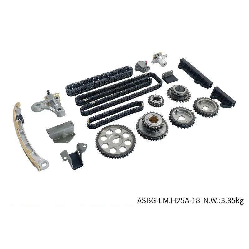 Timing Chain Kit 18PCS ASBG-LM.H25A-18 For H25A Engine Camshaft Crankshaft Sprocket Tensioner Guide Auto Parts