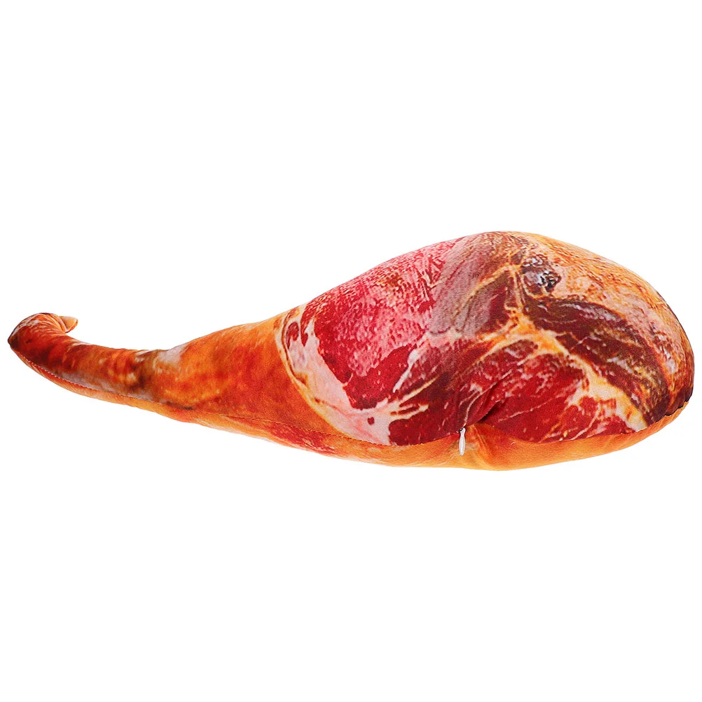

Ham Shaped Pillow 3D Soft Plush Stuffed Ham Cushion For Office Nap Funny Food Novelty Pillow For Home Decor