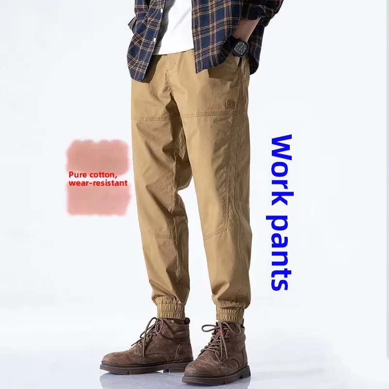 

Мужская рабочая одежда Брюки Harajuku Sle Весна Осень Износостойкие повседневные рабочие защитные брюки Свободные длинные брюки