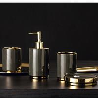 Bathroom Toiletry Set, Light Luxury Ceramic, Bottle Gargle Cup, Toothbrush Holder, Decoration Accessories