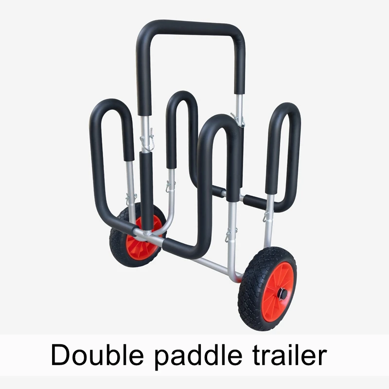 Double paddle trailer aluminum alloy portable surfing paddle board detachable trolley mobile bracket