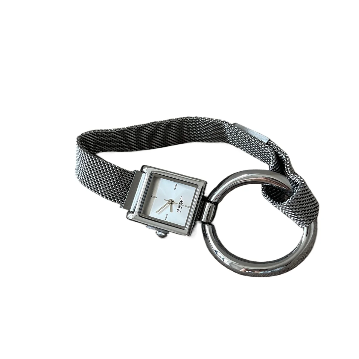 

Нишевый дизайн, большое кольцо, квадратный маленький циферблат, магнитная пряжка, сетчатый ремень, модные высококачественные женские часы