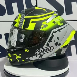 SHOEI-casco de X-14 para motocicleta, protector de cabeza de cara completa de la Isla de Man TT Races x-fourteen x-spirit III, para deportes de carreras