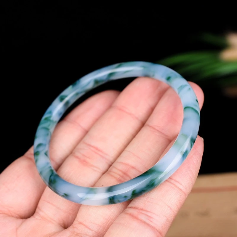 

New Floating Blue Flower Small and Thin Round Bracelet for Women's Popular Versatile Bracelet