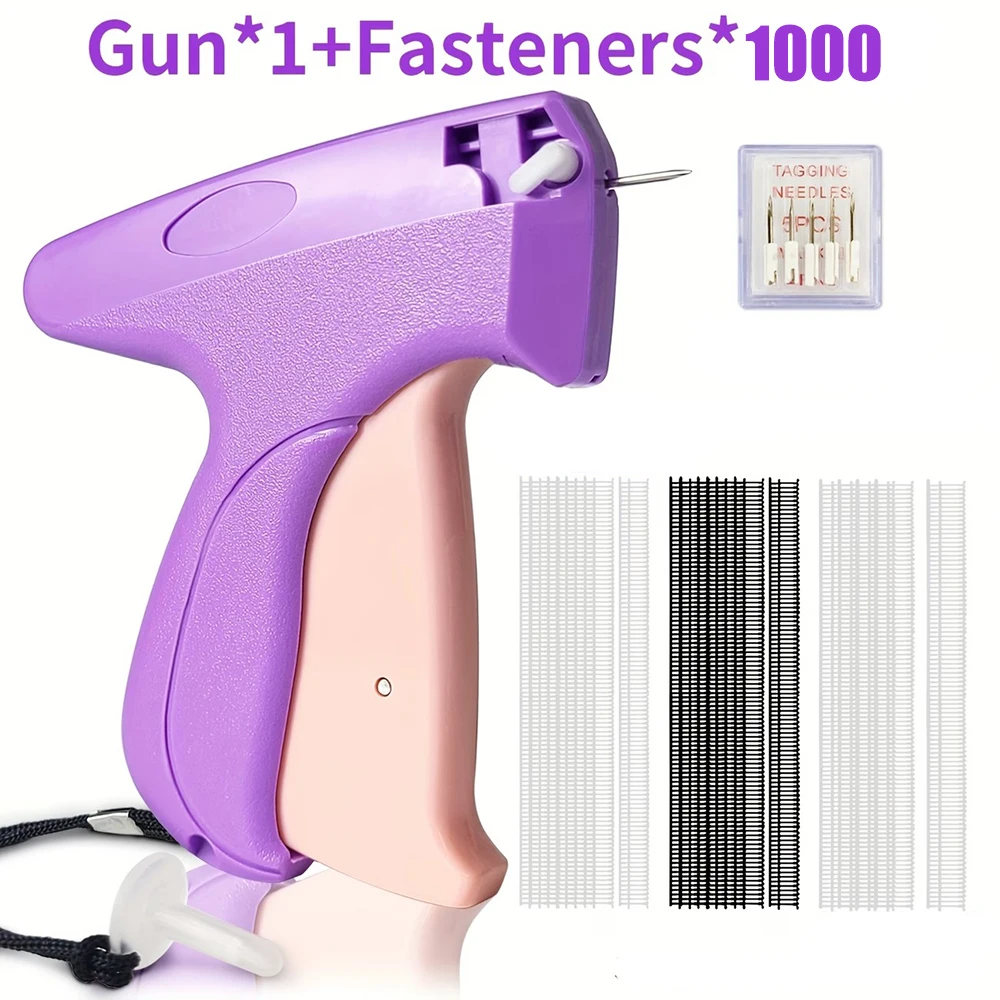 Stitch Gun for Clothes Handheld Stitch Gun Quick Clothing Fixer Tagging Gun Includes 6 Needle 1000 Black White Fasteners