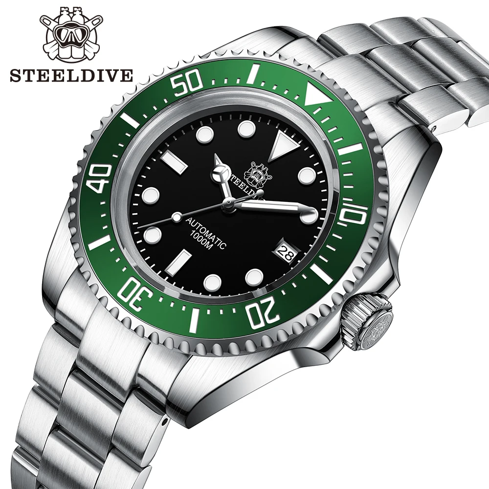 

New Arrival 2023 STEELDIVE SD1964 Oversize 45.4mm Stainless Steel 1000M Waterproof NH35 Automatic Mens Dive Watch with Valve