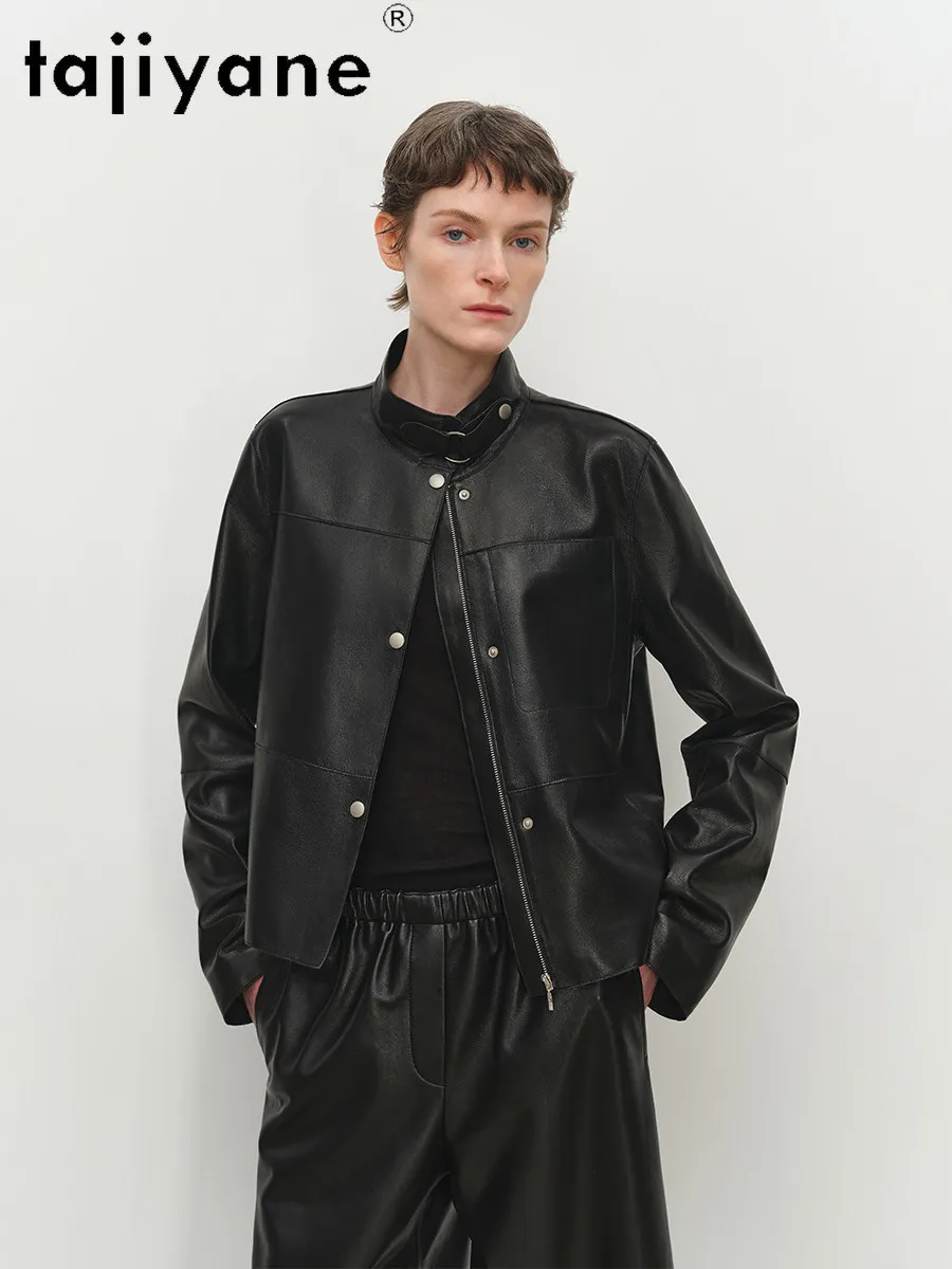 TAJIYANE 100% Goatskin Genuine Leather Jacket Woman Old Money Style Short Coat Real Leather Jackets 2026 Spring Women Clothes 자켓