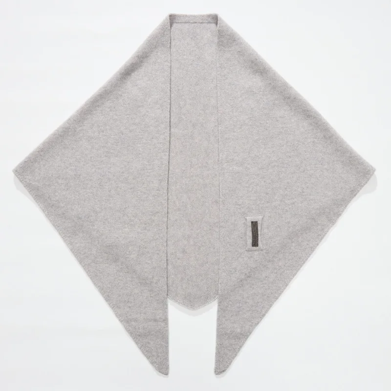 Pure Wool Keyhole Wraps Scarves Pull Through Triangle Shawl