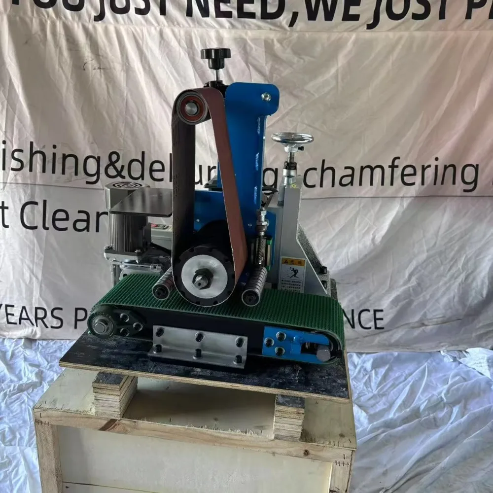 

Small metal parts deburring, grinding, rust removal, desktop belt grinder