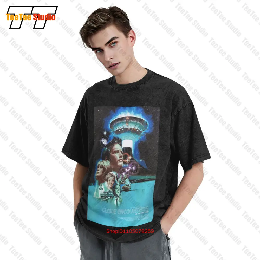 لقاءات قريبة من فيلم النوع الثالث Ufo Aliens Vintage تي شيرت كبير الحجم SN2O