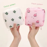 Cartoon Pattern Sanitary Napkin Bag Women Sanitary Napkin Tampon Storage Bag Portable Waterproof Multifunction Organizer Pouch 4