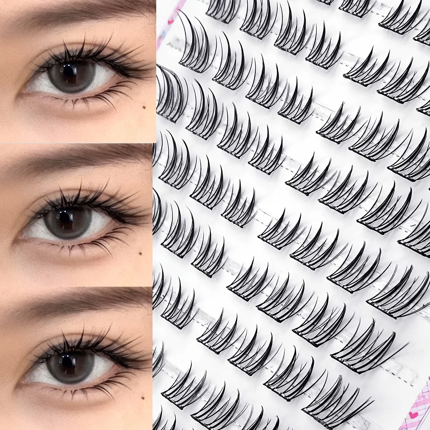 Natürliche Fox-Eye-Wimpern ohne Kleber, einfache Anwendung, anfängerfreundlich, weich, wiederverwendbar für das tägliche Make-up – Detail 9