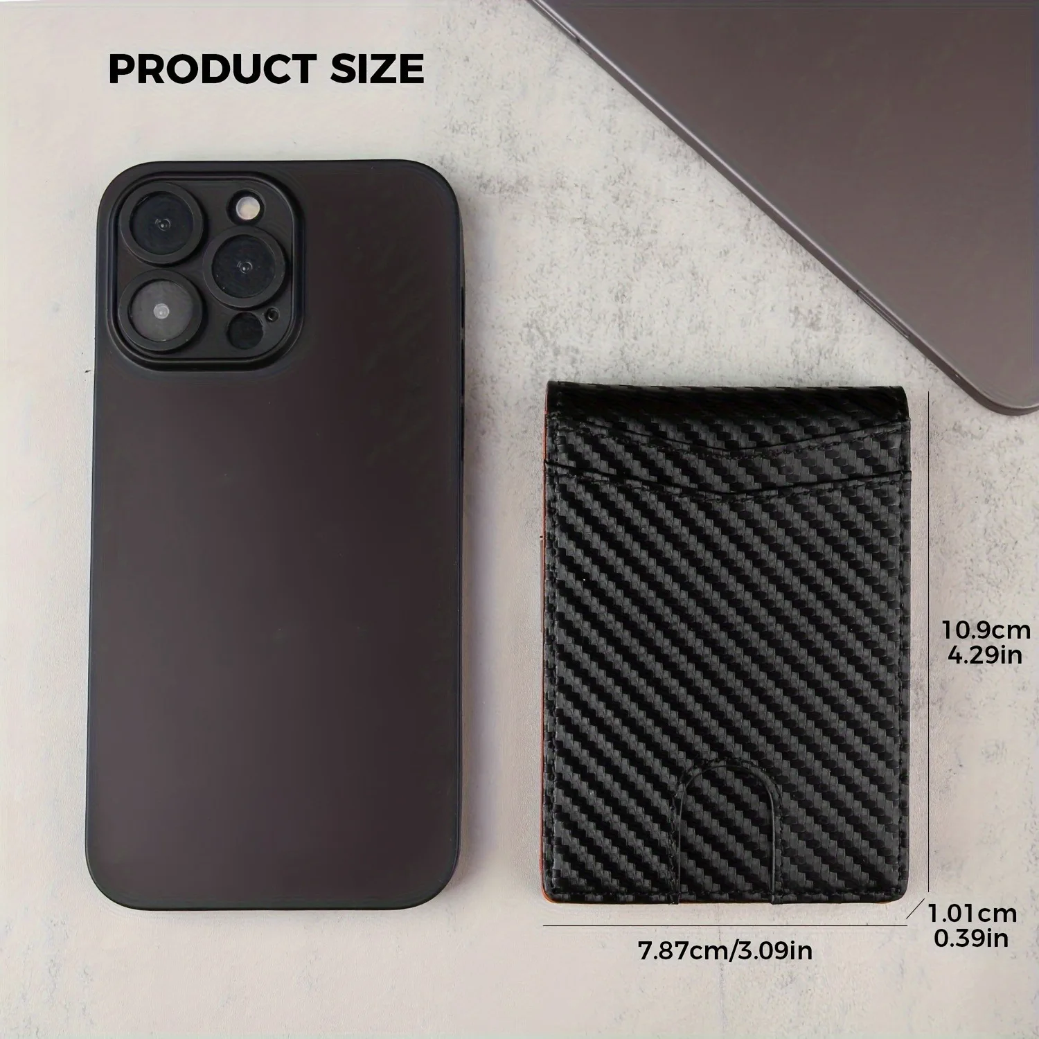 Mutural Minimalist Slim Wallet for Men, Premium Leather Wallet with Money Clip, RFID Blocking Front Pocket Stylish Bifold Black