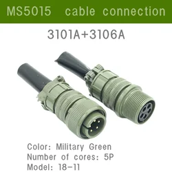 18SL Military Standard Cable Connector ML5015  Hole 3108A 3102a Bent 90 ° High Power and High Current 10p 4P AviationPlug Socket