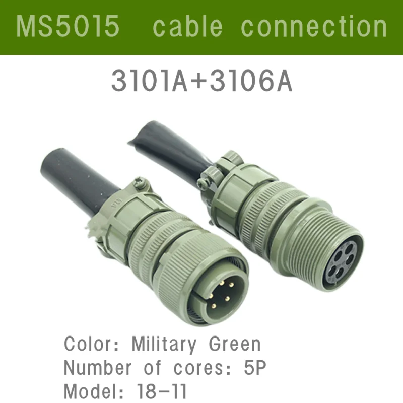 18SL Military Standard Cable Connector ML5015  Hole 3108A 3102a Bent 90 ° High Power and High Current 10p 4P AviationPlug Socket