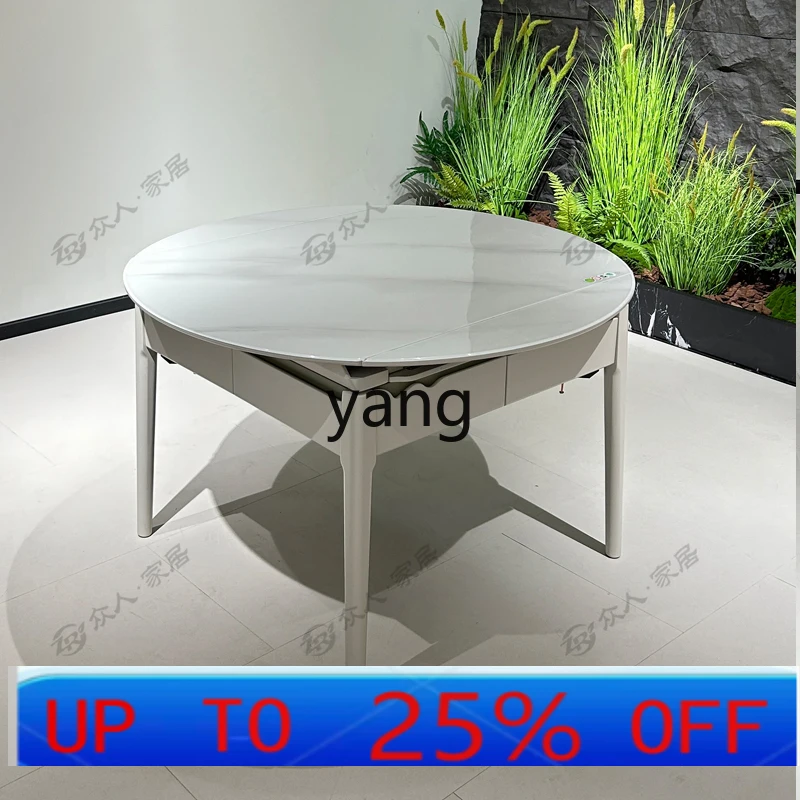 LMM automatic mahjong machine integrated household rotating long table to round table optional induction cooker