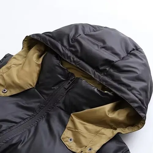 Faionable Bla Hooded Cotton Vest JNLEAOG Women's Street Sle Autumn New Arrival Versatile Long Sve Zipper Closure