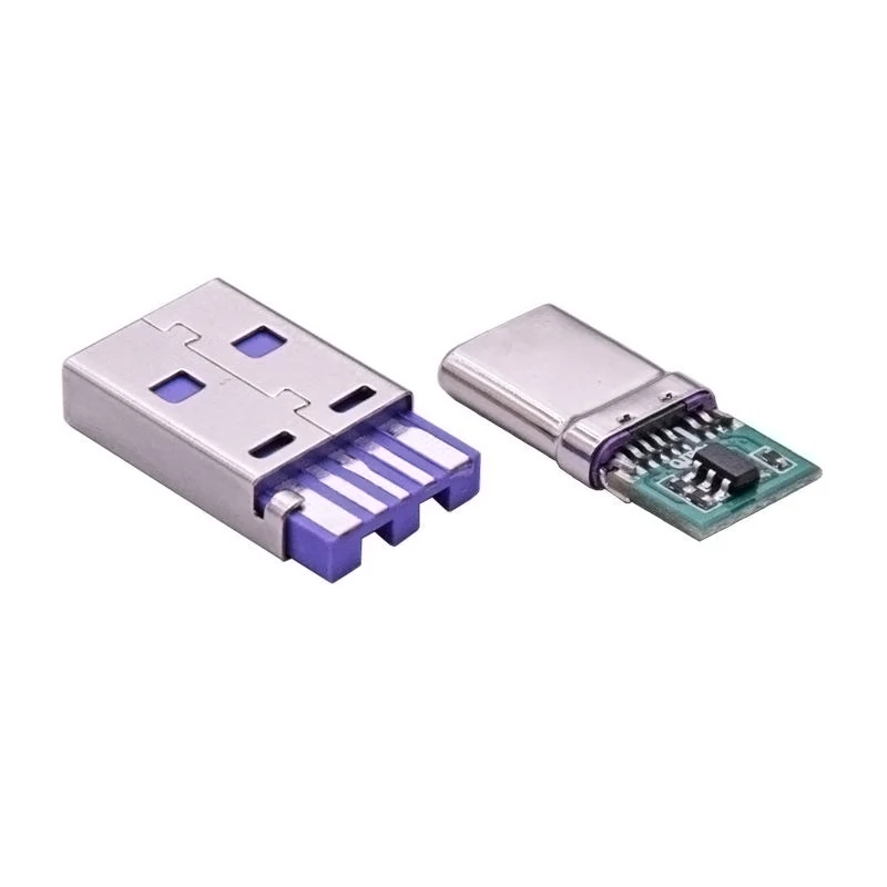 

PD Fast Charge Type-C USB 5A Male Connector Welding With 5Pin PCB + Type A Male 5Pin USB DIY OTG Data Charge DIY KIT