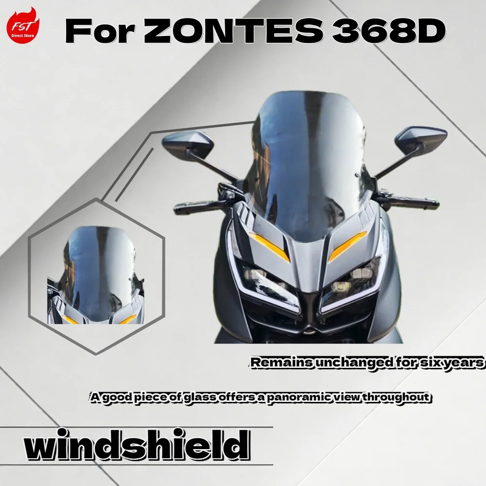 

ZONTES 368D Motorcycle Modified Heighten & Wide Windshield Front Wind Screen Protector