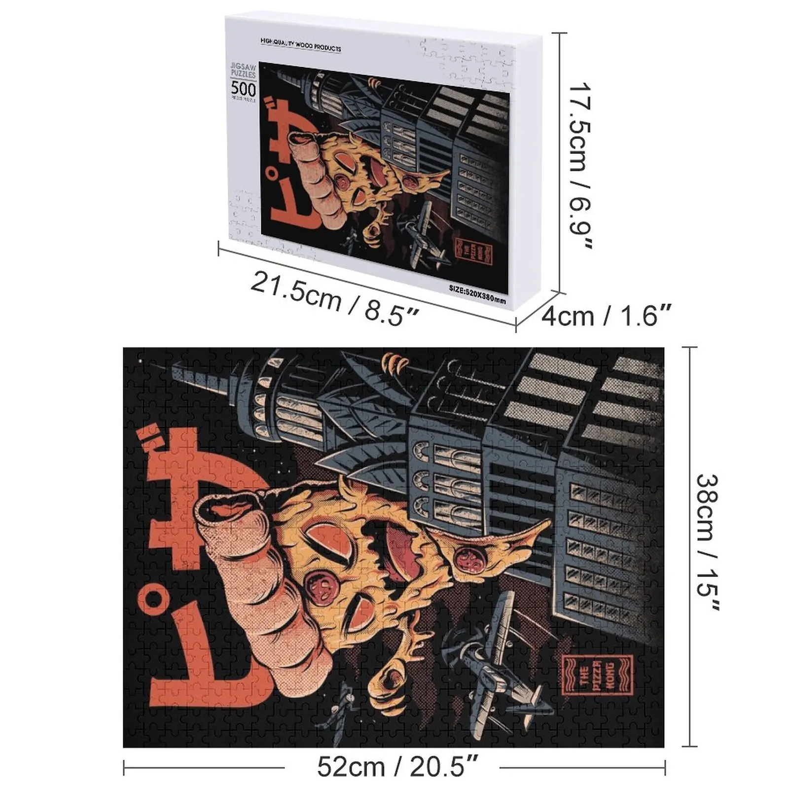 Puzzle Pizza Kong Drewniane Puzzle IQ z Własnym Imieniem