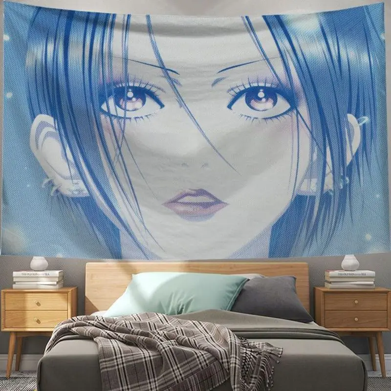 VIKAMA Classic Japanese Anime Girl Tapestry, Manga Wall Art for Living Room Bedroom Esports Room Aesthetic Home Decor