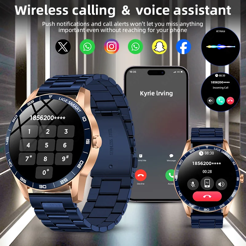 LIGE 2026 スマートウォッチ メンズ ブルートゥース - Smartwatch Watches Birthday Gift For Men のレビューと価格