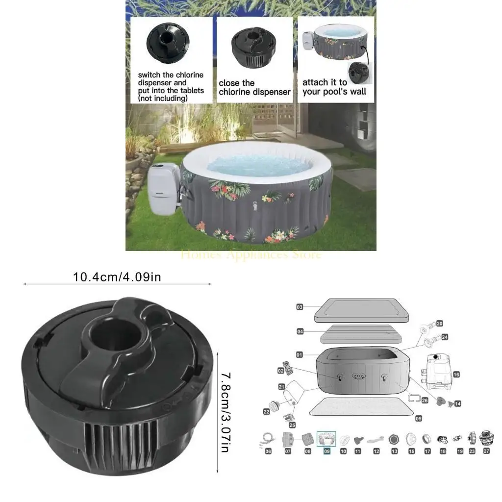 D0AB Регулируемый хлор выпуск аксессуара P61960 Плавательский клуб поставляет химические дозаторы для домашних и коммерческих