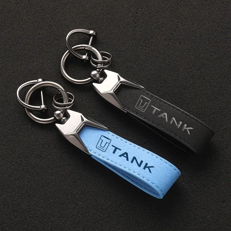 

Tank New Luxury Suede Leather Key Chain keyRings with Tank logo For Great Wall TANK 300 400 500 700 Car Accessories