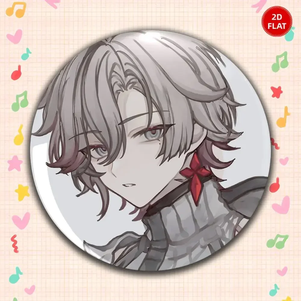 2026 New Arrival Classic Style 2D FLAT Exquisite Round Anime Plastic Brooch Pin Unisex Squishy Lapel Badge Ideal Fun Gift