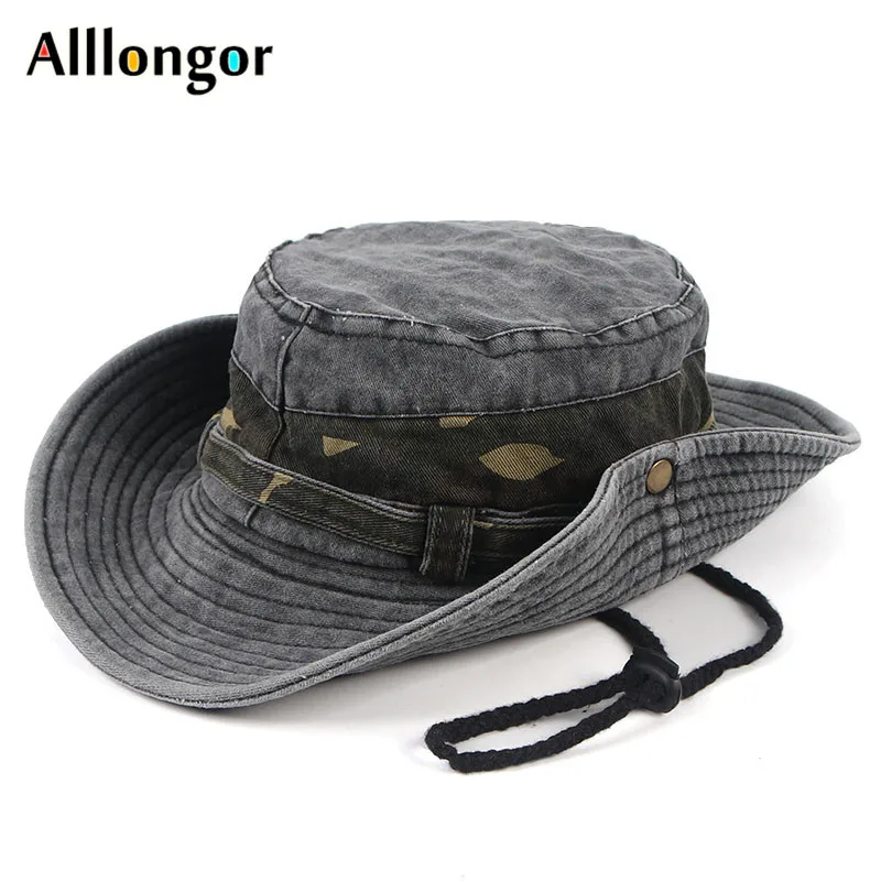 Fisherman Cap Bucket Hat 2024 Outdoor Men\'s Cap Summer Camouflage Retro Cotton Sun Hat Panama Jungle Fishing Hats Dad Beach Cap