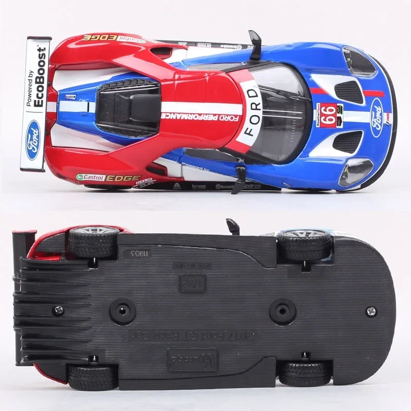 Bburago 1:32 2017 Ford GT #66 #67 Le Mans lega modello di auto da corsa pressofusi giocattolo in metallo modello di auto sportiva simulazione regali