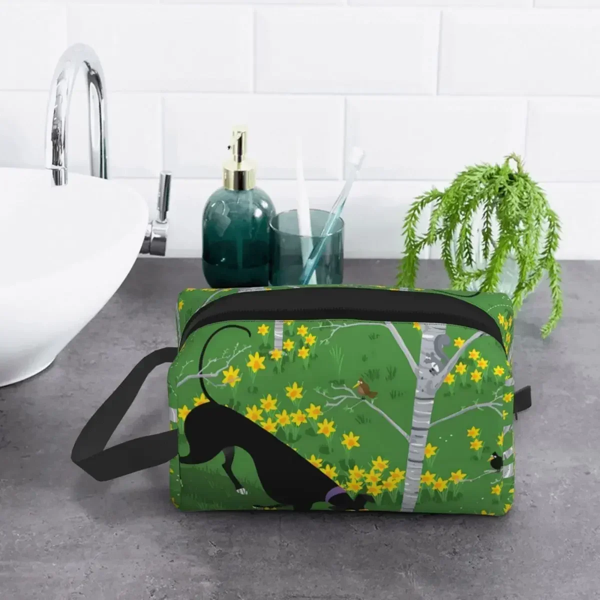 

Makeup Bag for Women Travel Cosmetic Organizer Greyhound Dog Whippet Sighthound Storage Toiletry Bags Case