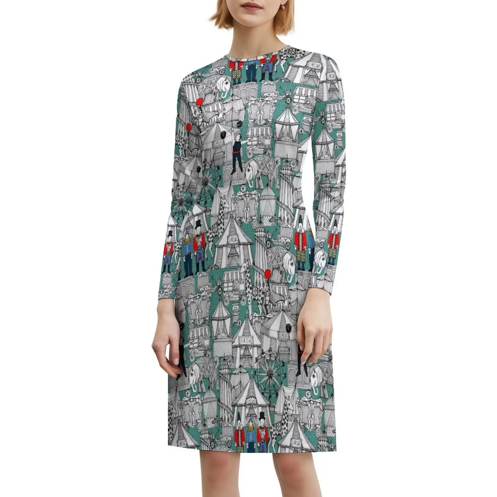 فستان ريترو سيرك على شكل قلب فستان أنيق للحفلات الصيفية للنساء فساتين نسائية كلاسيكية كلاسيكية من السيرك