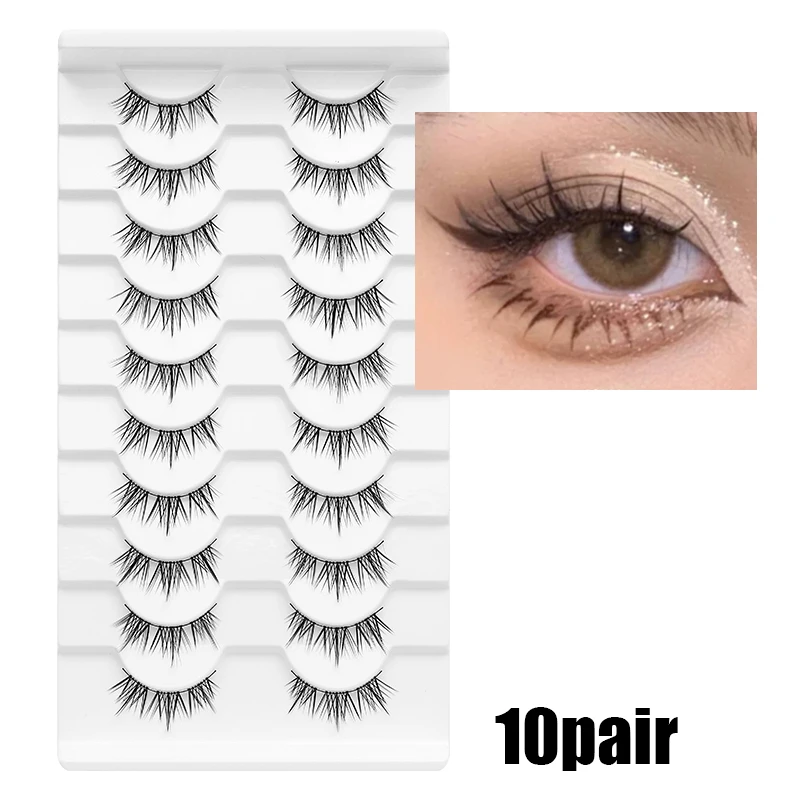 5/7/10 Paar Manga-Wimpern Weiche Natürliche Künstliche Wimpern Lange Fake Anime Wimpern Make-up Handgefertigtes Wimpernverlängerungs-Set – Detail 12