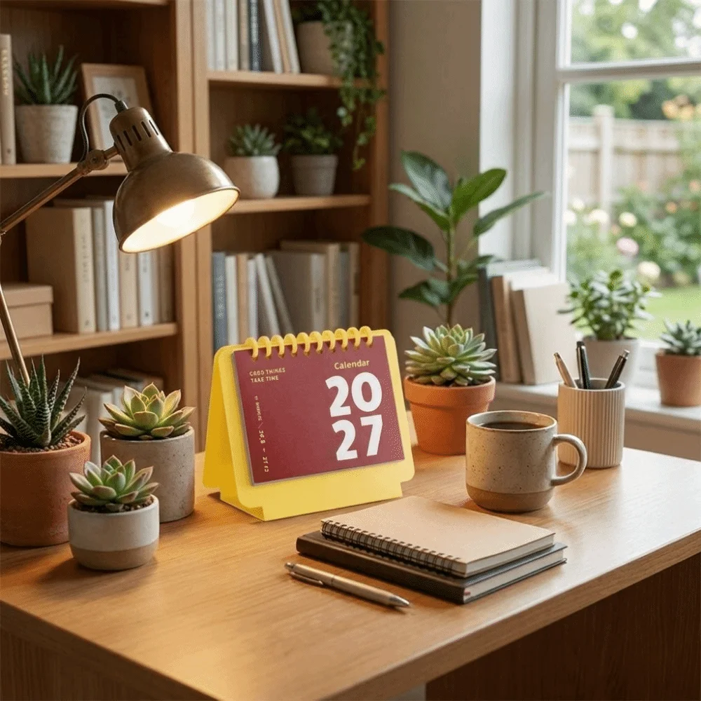 Table Planner Spiral Binding 2027 Mini Desk Calendar Coil Calendar Portable Desktop Calendar Creative Pocket Calendar Planner