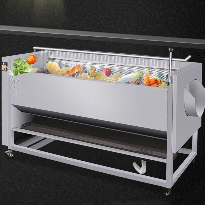 Vegetable and Fruit Peeler Commercial Automatic Drum-Type Washing and Peeling Machine for Potatoes, Ginger(Customized)