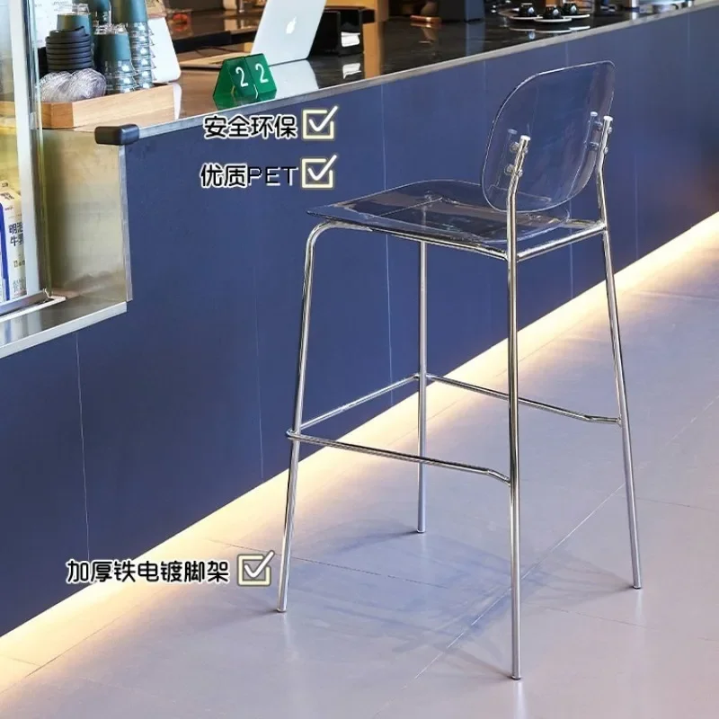 Sillas de Bar de diseño de lujo transparentes, taburetes altos nórdicos de acrílico para el hogar, taburetes de Bar para restaurante, muebles para el hogar